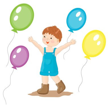 Çocuk Balon ile mutlu