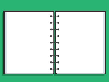 Not defterini açtınız. vektör çizim.