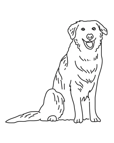 Grand Bon Chien Sur Fond Blanc — Image vectorielle