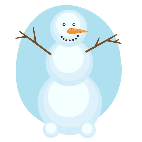 Счастливого Снеговика Векторная Иллюстрация — стоковый вектор