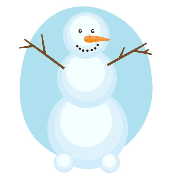 Feliz Muñeco Nieve Ilustración Vectorial — Archivo Imágenes Vectoriales