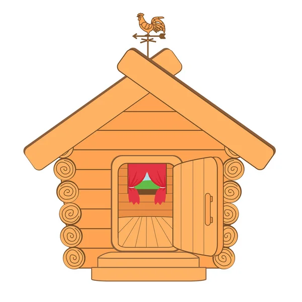 Wooden hut. Vector illustration. — Stock Illustration Wooden Hut Vector Illustration Stock Illustration