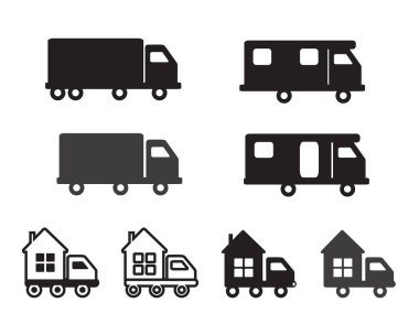 Kamyon. Hareketli vektör çizim.