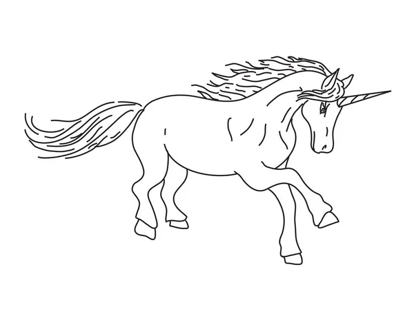 Boceto Unicornio Sobre Fondo Blanco Ilustración Vectorial — Vector de stock