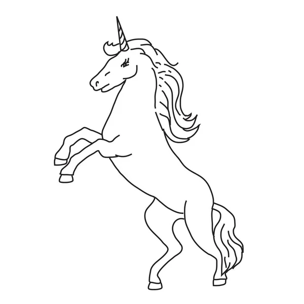 Boceto Unicornio Sobre Fondo Blanco Ilustración Vectorial — Vector de stock