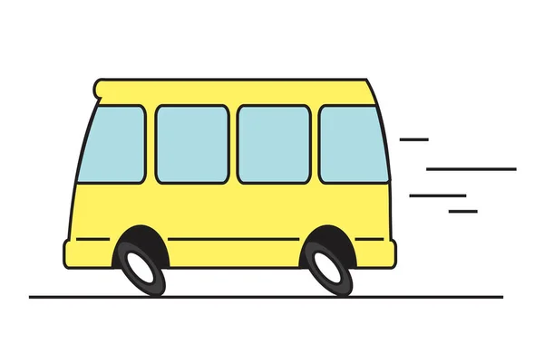 Bus Jaune Sur Fond Blanc Illustration Vectorielle — Image vectorielle