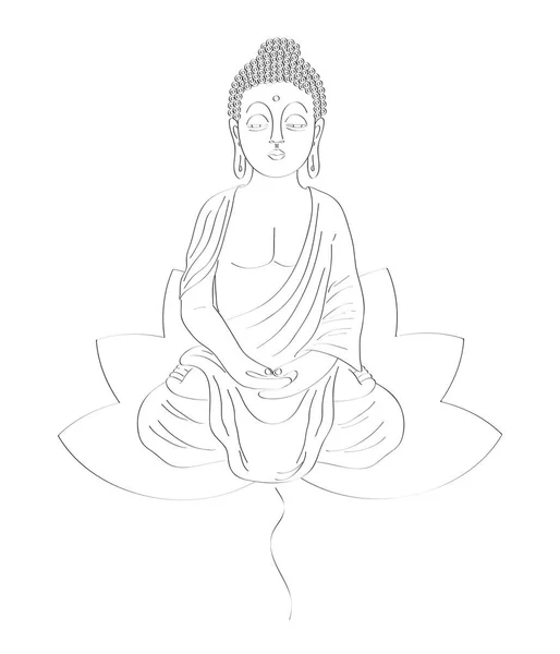 Buddha Lotusställning Illustration — Stockfoto