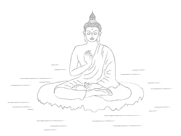 Buddha Vit Bakgrund Figur Och Illustration — Stockfoto