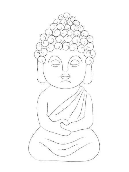 Bouddha Sur Fond Blanc Figure Illustration — Photo