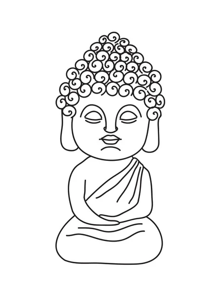 Buddha Vit Bakgrund — Stock vektor