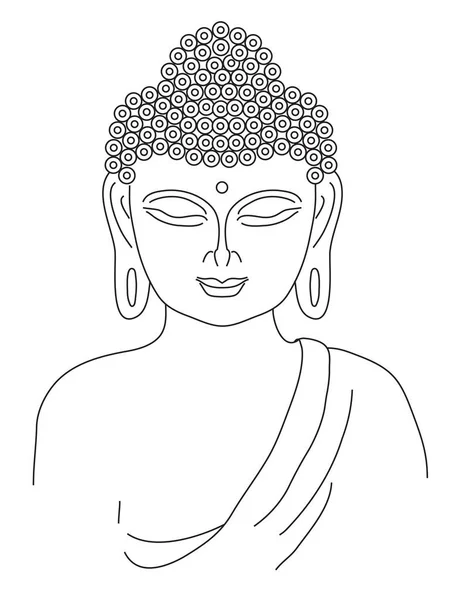 Buddha Vit Bakgrund — Stock vektor