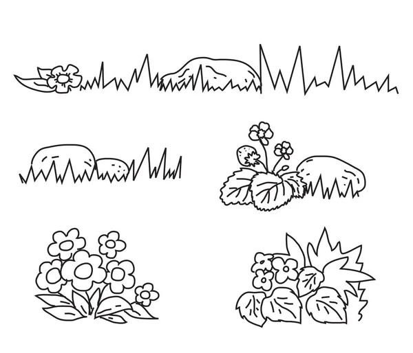 きのこと花です 等高線図 — ストックベクタ