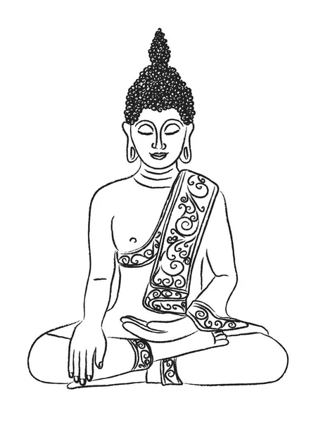 Buddha Dalam Posisi Teratai Ilustrasi — Stok Foto