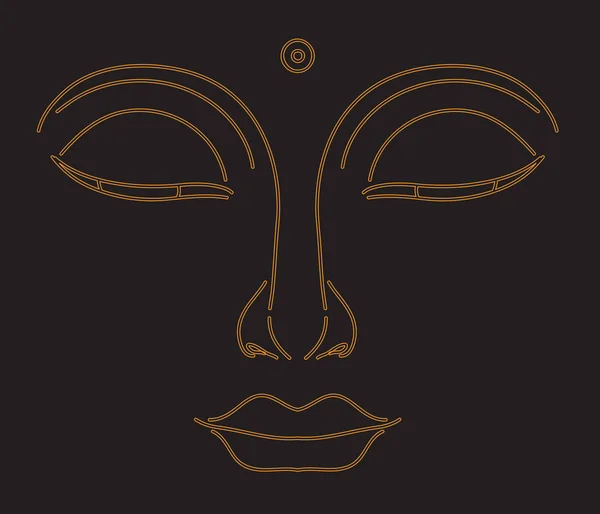 Bouddha Illustration Sur Fond Noir — Photo