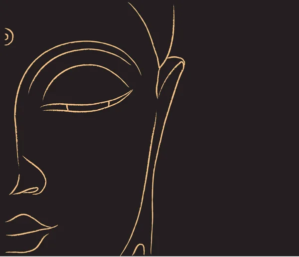 Buddha Illustration Black Background — Stock Photo, Image