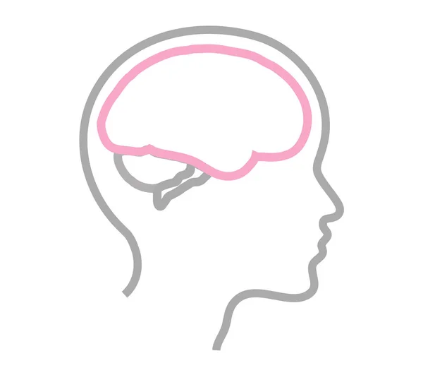 Силуэт Человеческого Мозга Головы Белом Фоне Векторная Иллюстрация — стоковый вектор