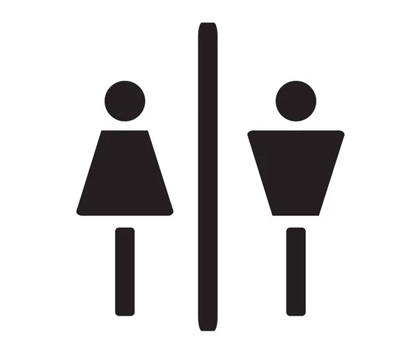 Beyaz Arka Planda Umumi Tuvalet Tabelası Siluet Vektör Çizimi — Stok Vektör