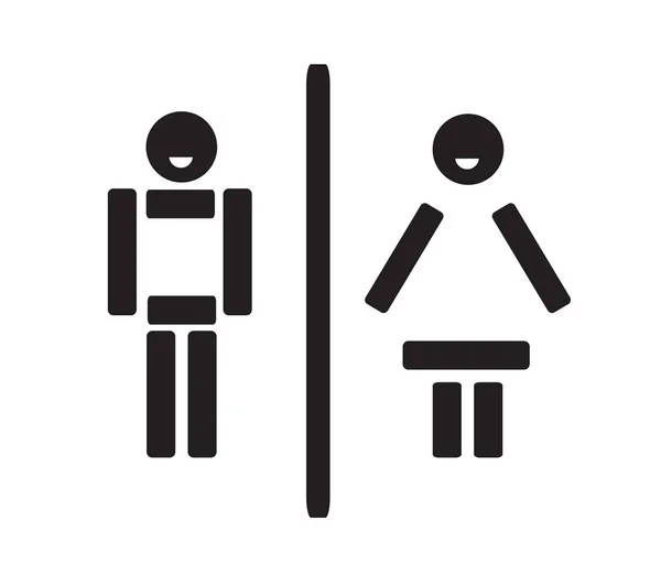 Segno Toilette Pubblica Sfondo Bianco Bagni Maschili Femminili Illustrazione Vettoriale — Vettoriale Stock