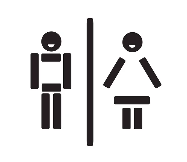 Signo Baño Público Sobre Fondo Blanco Baños Masculinos Femeninos Ilustración — Vector de stock