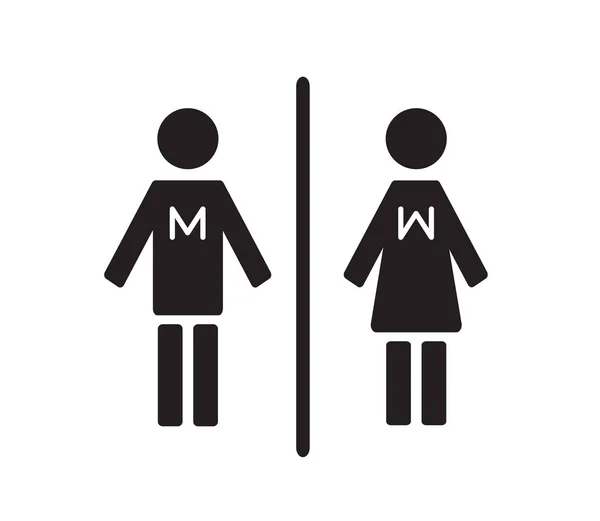 Umumi Tuvalet Beyaz Arka Planda Simge Erkek Kadın Vektör Çizimi — Stok Vektör