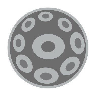 Hangdrum, handpan, müzik aleti. Beyaz arka plandaki nesne. Vektör çizimi.