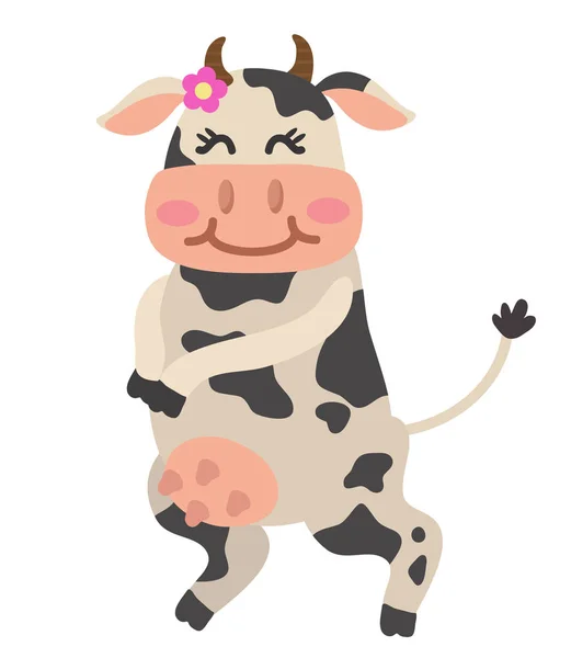 Vaca Alegre Sobre Fondo Blanco Ilustración Vectorial — Foto de Stock