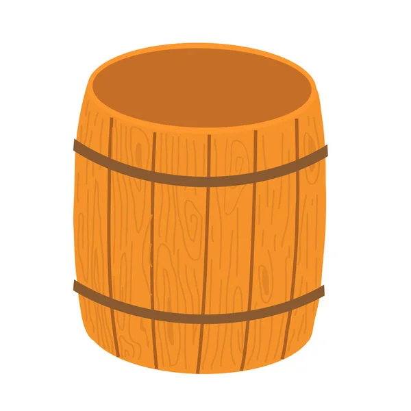 Wooden Barrel White Background Vector Illustration — Stock Vector