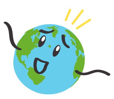 Beyaz bir arka plan üzerinde dünya gezegeni. Vektör çizimi.