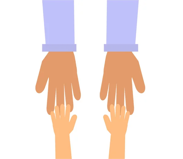 Les Mains Maman Les Mains Bébé Sur Fond Blanc Illustration — Image vectorielle