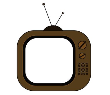 Beyaz arka planda eski televizyon. Bir nesne. Vektör çizimi.