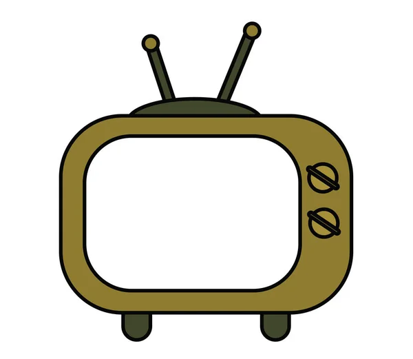 Старый Пустой Телевизор Объект Векторная Иллюстрация — стоковый вектор