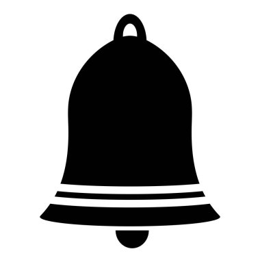 Beyaz arka planda çizgili siyah çan. Simge. Vektör çizimi.