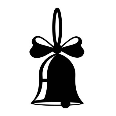 Beyaz arka plandaki siyah çan. Simge. Vektör çizimi.