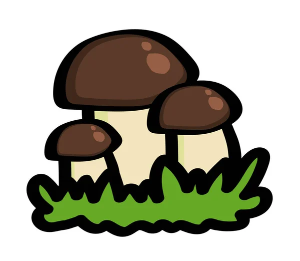 Paddestoelen Een Witte Achtergrond Cartoon Vector Illustratie — Stockvector