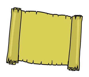 Beyaz arka planda vintage kaydırma. Karikatür. Vektör çizimi.