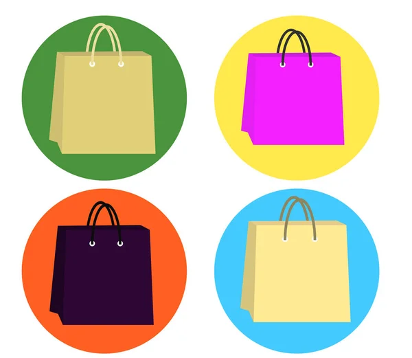 Collection Shopping Bags Background Vector Illustration — Stock Vector