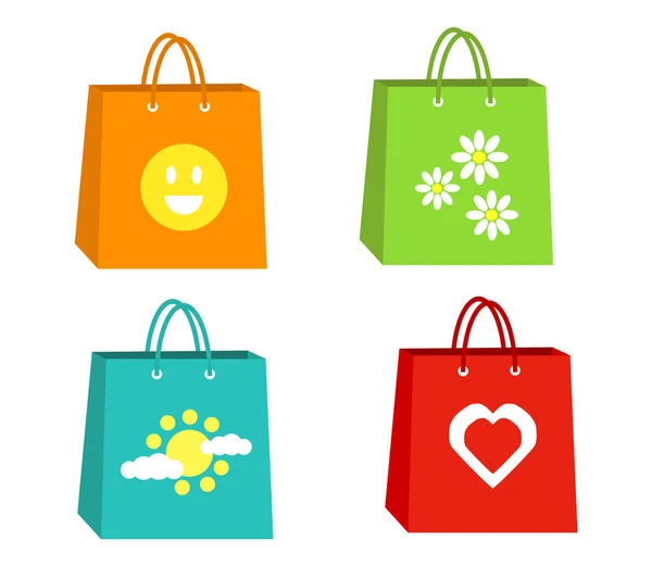 Gift Bags White Background Vector Illustration — Stock Vector