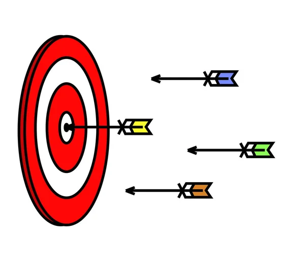 Alvo Setas Fundo Branco Símbolo Ilustração Vetorial —  Vetores de Stock