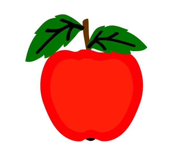 Manzana Roja Sobre Fondo Blanco Símbolo Ilustración Vectorial — Vector de stock