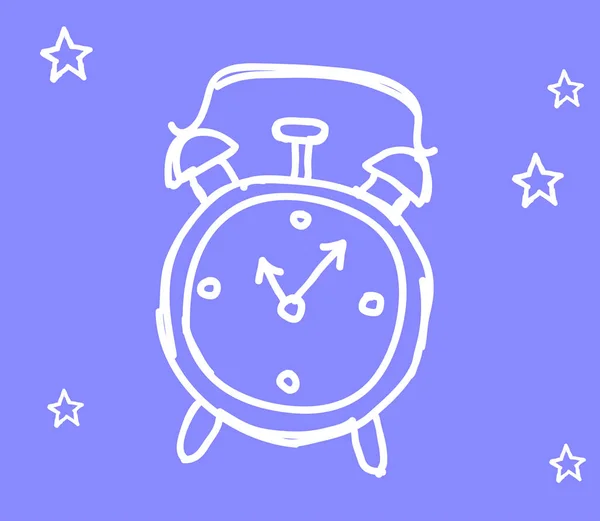 Alarm Clock Stars Blue Background Symbol Vector Illustration — Stock Vector
