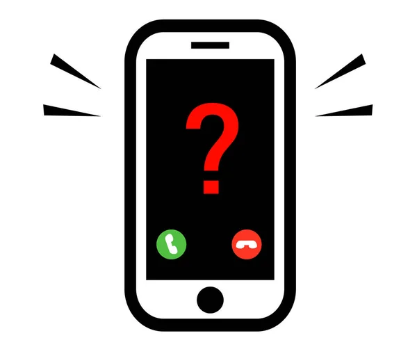 Téléphone Sur Fond Blanc Numéro Inconnu Fraude Sur Internet Illustration — Image vectorielle