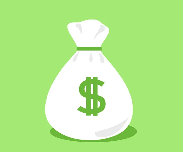 Money Bag White Background Object Vector Illustration — Stock Vector
