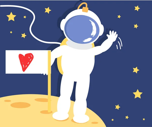 Astronaut Pozadí Vesmíru Karikatura Vektorová Ilustrace — Stockový vektor