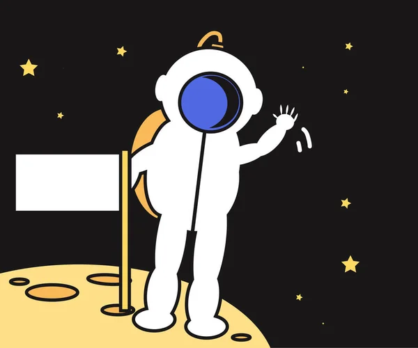 Astronauta Fundo Espaço Desenhos Animados Ilustração Vetorial — Vetor de Stock