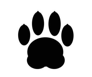 Beyaz arka planda köpek ayak izleri. Sembol. Vektör illüstrasyonu.