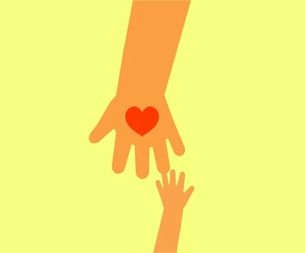 Hand Adult Hand Child Background Symbol Vector Illustration — Stock Vector