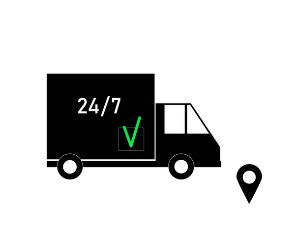 Truck White Background Transportation Delivery Symbol Vector Illustration — Stock Vector