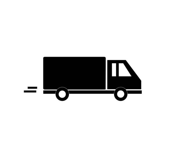 一辆白色背景的卡车运输或交付 矢量说明 — 图库矢量图片