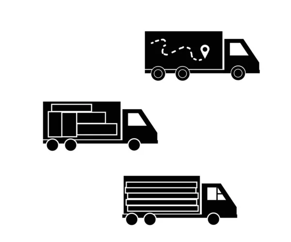 Camión Sobre Fondo Blanco Transporte Entrega Símbolo Ilustración Vectorial — Archivo Imágenes Vectoriales