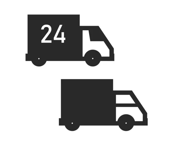 一辆白色背景的卡车运输或交付 矢量说明 — 图库矢量图片